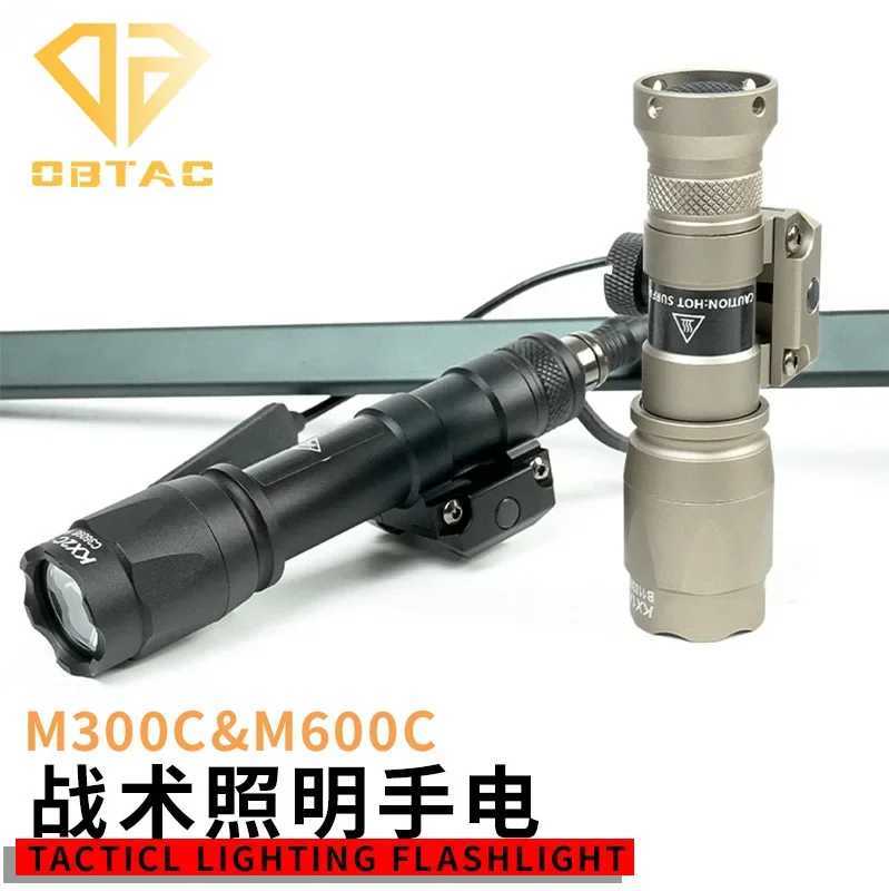 Airsoft SF M300C M600C Tactical Flashlight White D Light Hunting Weapon Gun Light with Momentary Prure Switch Fit 20mm RailXJ250303