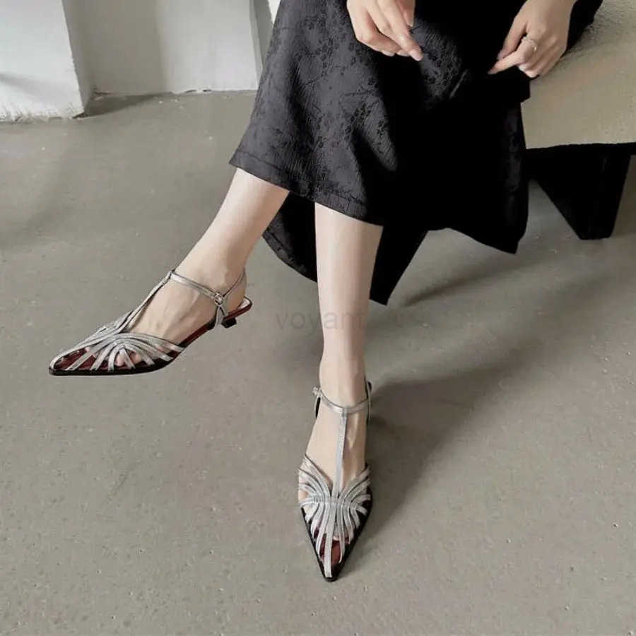 Bailamos Summer H Wen Sandal Fi New Brand Gold Narrow Band Ladies Slingback Shoes Ankle Srtrap Dress Slides Mujer Z250304