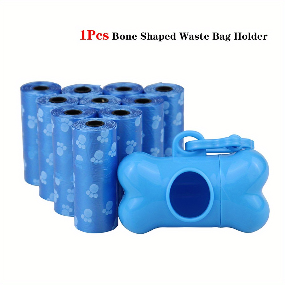 6-Pack Polyethylene Dog Poop Bags with Dispenser, Leak-Proof Pet Waste Bags for Outdoor Use, Easy to Open, Includes Bone-Shaped