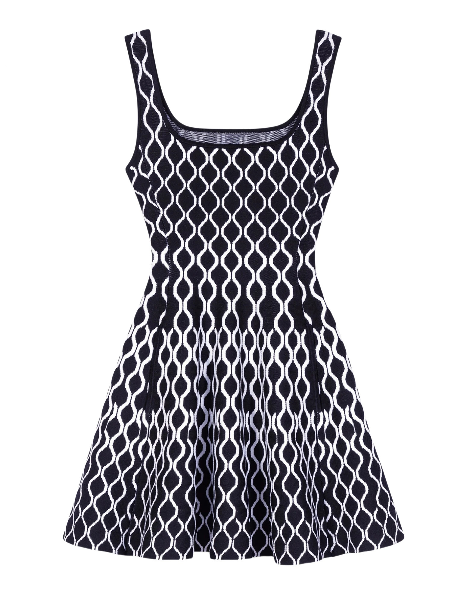 2025 Spring Summer Sleeveless Knit Dress For Women Black Sexy Short Evening Skirt Ladies Paris Clothing 250303