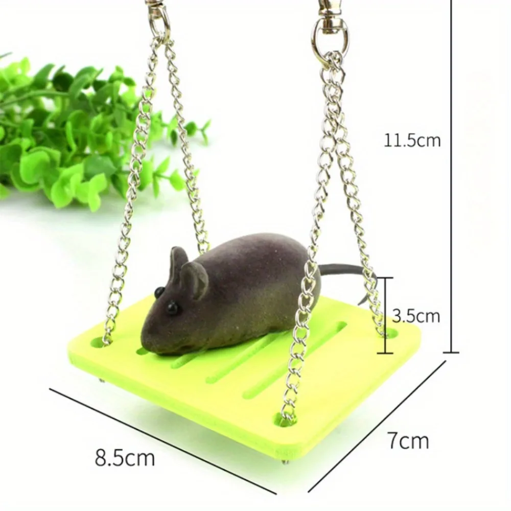 Ecological Wood Swing Hamster Toy Acrylic Cage Hanging Chain Silent Furniture Small Pet Ladder Running Fitness