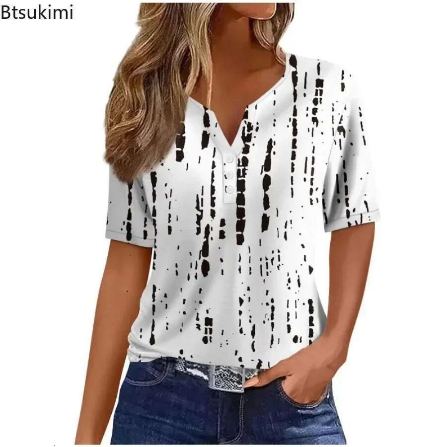 Fashion Streetwear Summer Women's Short-Sleeved Loose Casual Tees 3D Printing Design Elegant Women Clothing Simple T-Shirt Femme