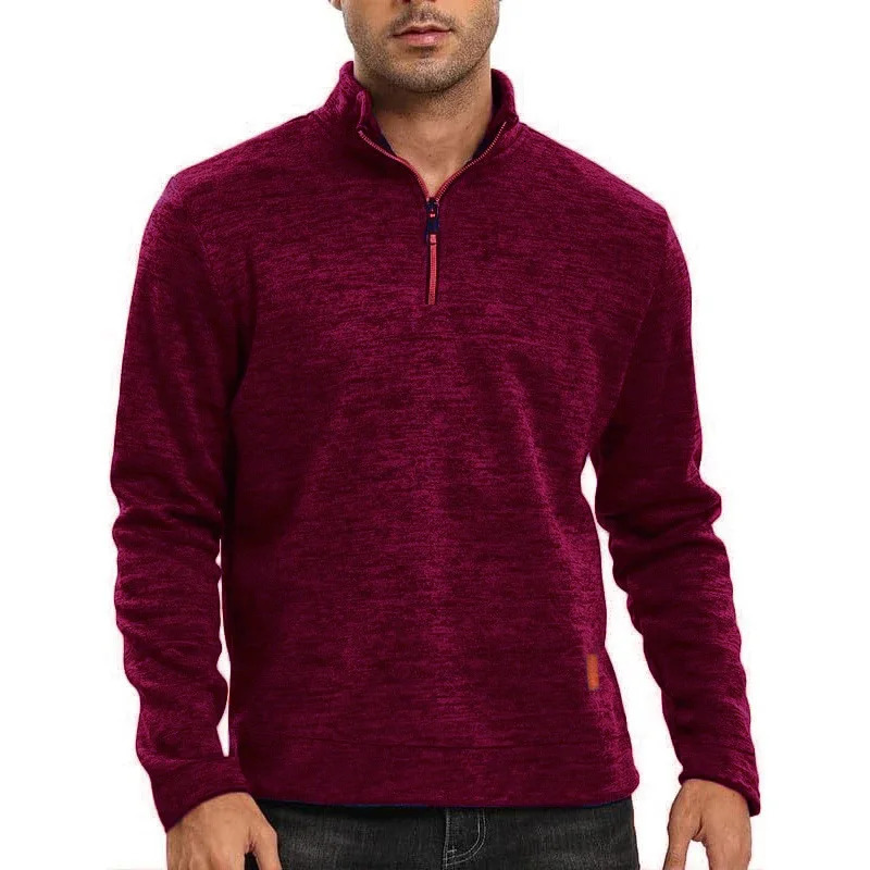 Mens Lightweight Breathbale Half Zipper Sweatshirts Stand Collar Solid Color Pullover for Men Casual Slim Fit Dailywear 250304