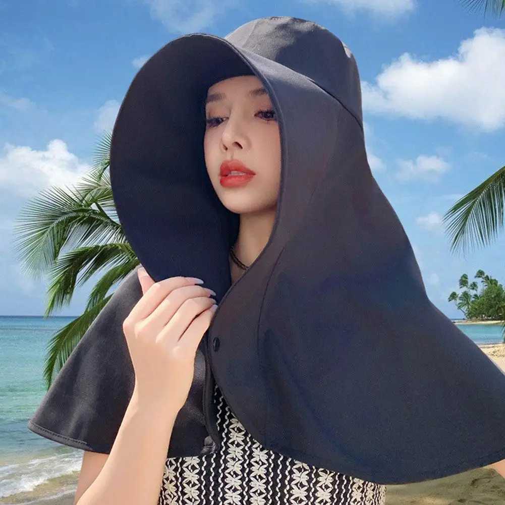 Womens summer hat outdoor UV neck protection sun protection canopy for fishing hiking wide Brim Shl sun protection ponytail CXJ250304