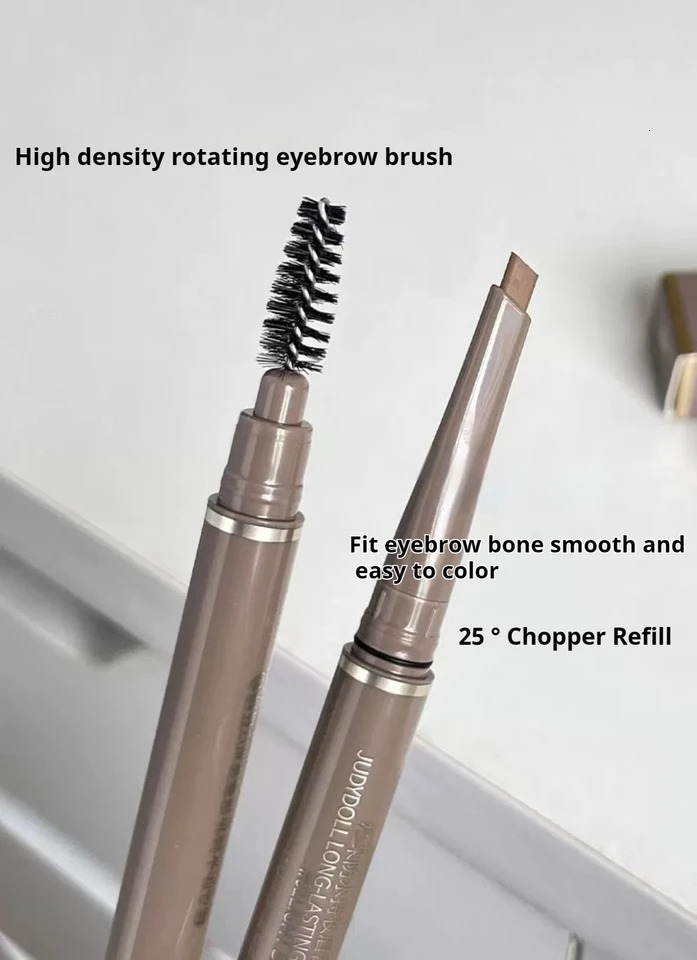 Judydoll Double Head Machete Eyebrow Pen Waterproof Long-lasting With Brush Condensed Non- Triangular Eye Brow Pencil 250222
