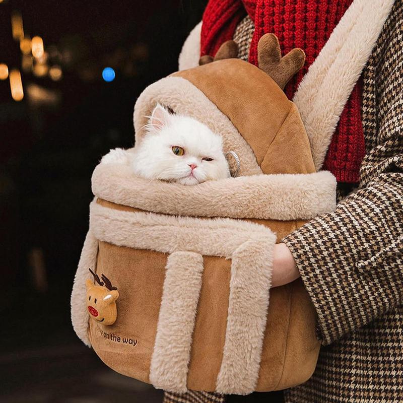 winter Warm Pet Carrier Bag Small Cats Dogs Backpack soft Plush Pets Cage for Outdoor Travel Pet Hanging Chest Bags supplies