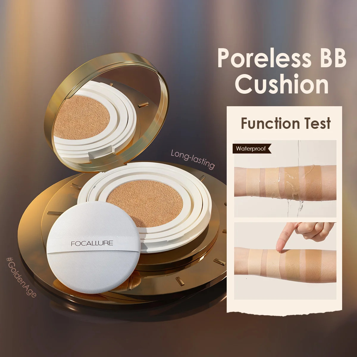 Wholesale FOCALLURE Foundation Air Cushion Waterproof Matte Base Poreless Full Coverage Face Cream Smooth Foundation Cosmetics 250224