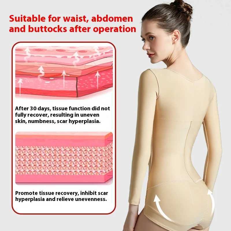 Women Shapewear Bodysuit Liposuction Surgery of Arm Abdomen Waist Slimmer Medical Grade Garment Strong Compression Body ShaperXJ250304