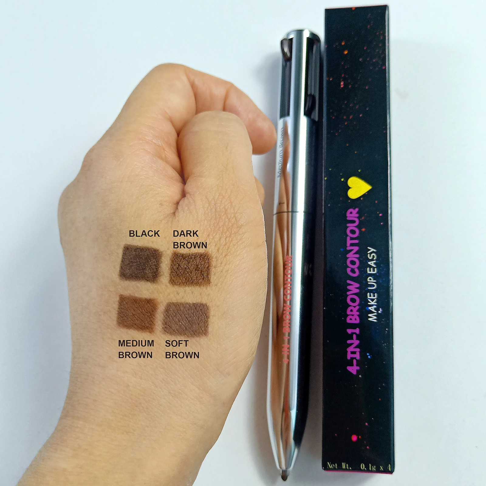 No 4 In 1 Eyebrow Pen Dark Brown Medium Brown Eye Brow Contour Pencil Matte Makeup Waterproof Sweatproof Brow Pen 250222