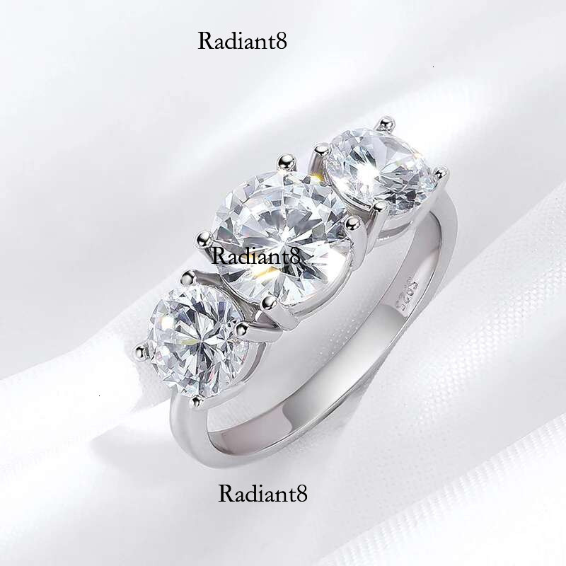 Smyoue White Gold 4/2CT Moissanite Ring for Women Sparkg Lab Grown Dia Wedding Band S Solid Sier Jewelry Wholesale