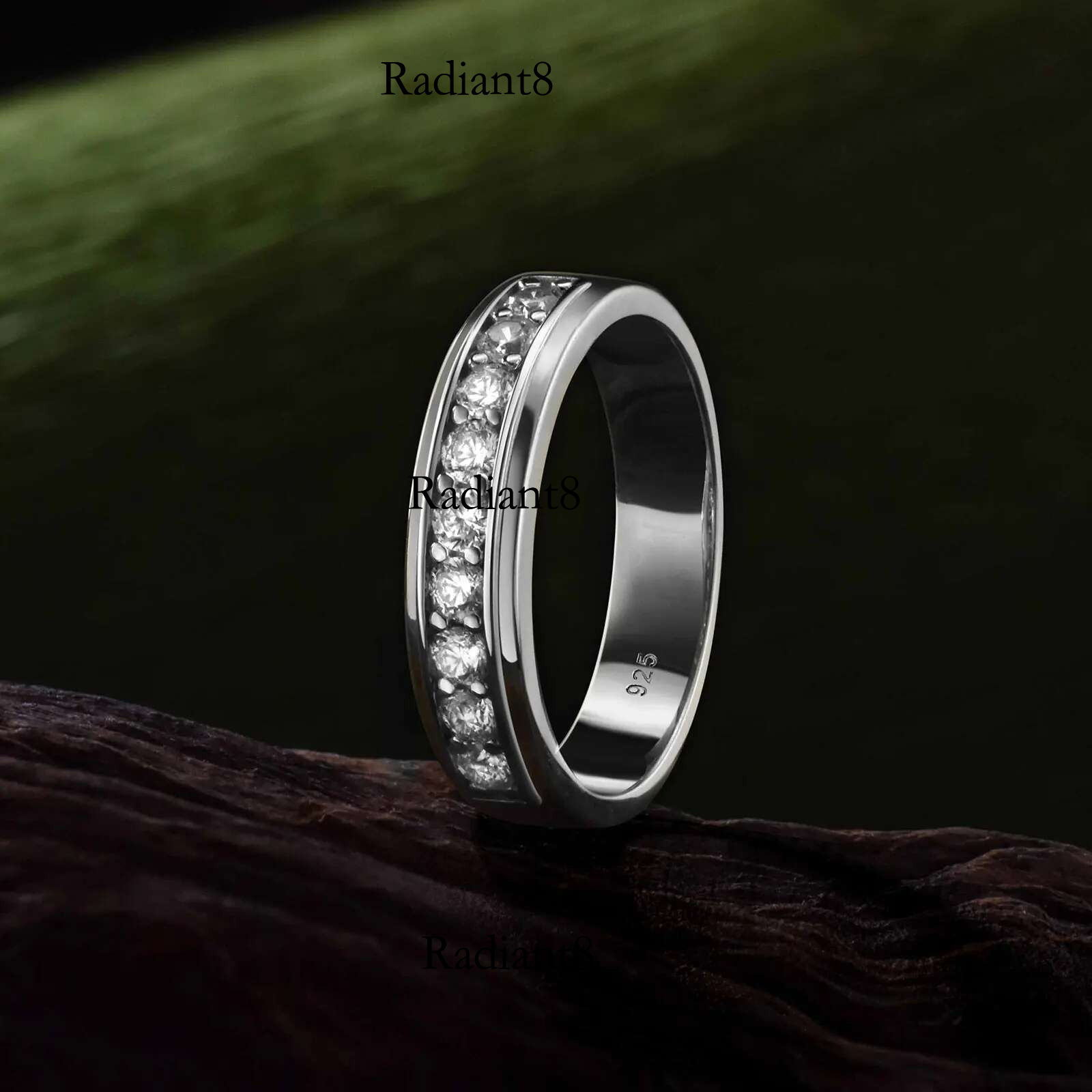 Newshe Yellow White Gold Wedding Ring for Men Sterg Sier Brilliant Round AAAAA Cubic Zircon Fine Jewelry