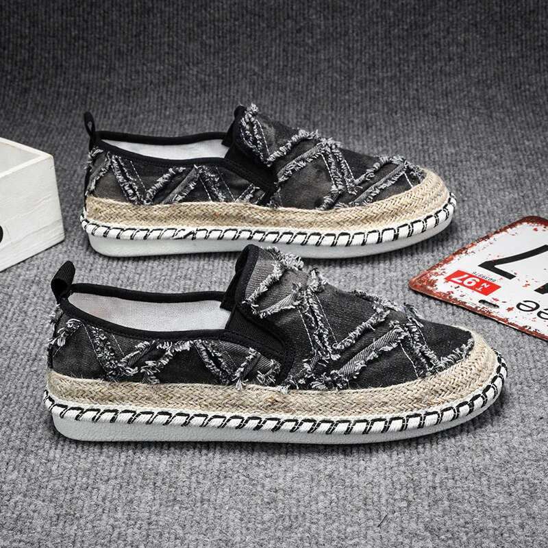 Summer en Loafers Classic Slip On Causal Espadrilles Canvas Flats Shoes Men Breathable Driving Footwear Male
