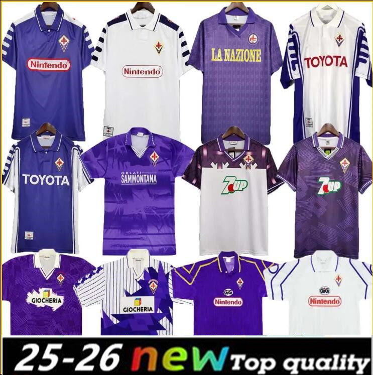 1995 1996 Retro classic Fiorentina Soccer jerseys Sweatshirt 1989 90 91 92 93 97 98 99 BATISTUTA R.BAGGIO DUNGA Retro Fiorentina Football shirt chandal futbol