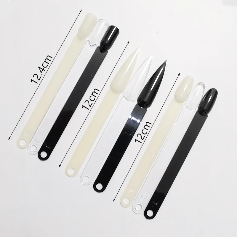 Nail Display Sticks False Tips Gel Polish Practice Clear Natural Colors Board for Art Tools 250217