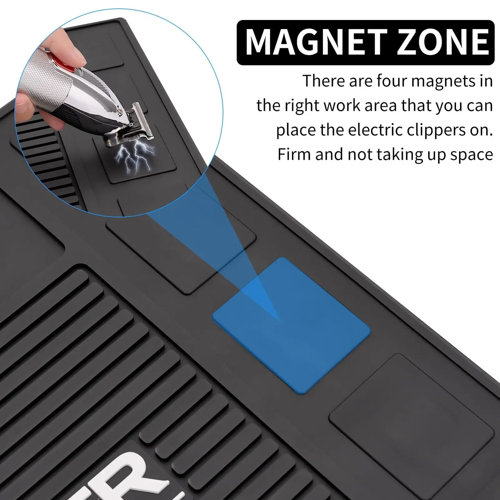 4/6grid Magnetic Anti-skid Pad Clippers Scissors Trimmers Holder Tray Silicone Storage Table Mat Heat Resistant Barber Tools 250304