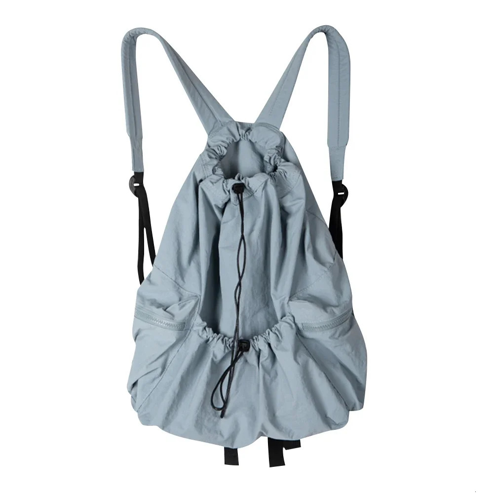 Ship from US Fashion Ruched Drawstring Backpacks for Women Aesthetic Nylon Girl Travel Backpack Light Weight Students Book Bag Female 250304FBB