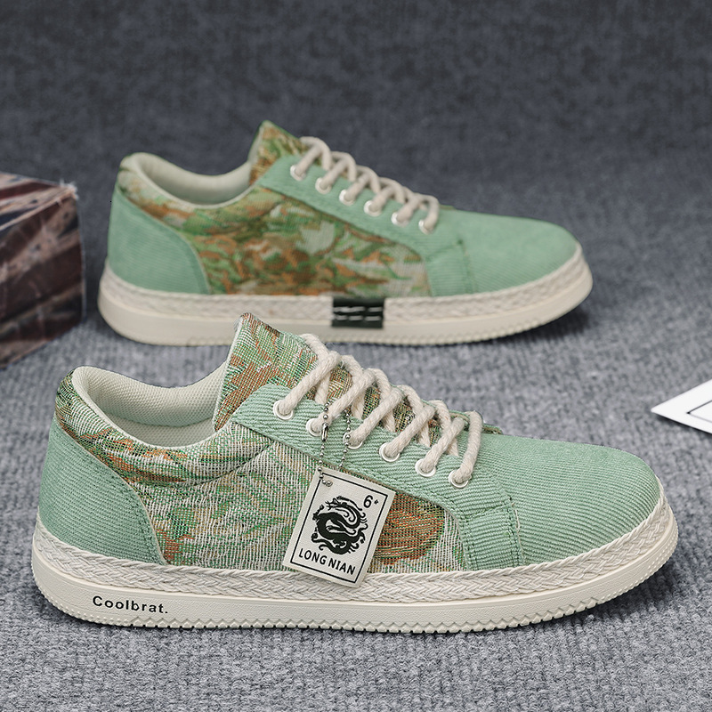 2025 Spring Original Fashion Pattern Canvas Breathable Famous Designer s New Sports And Leisure Linen Cloth Niche Running Shoes