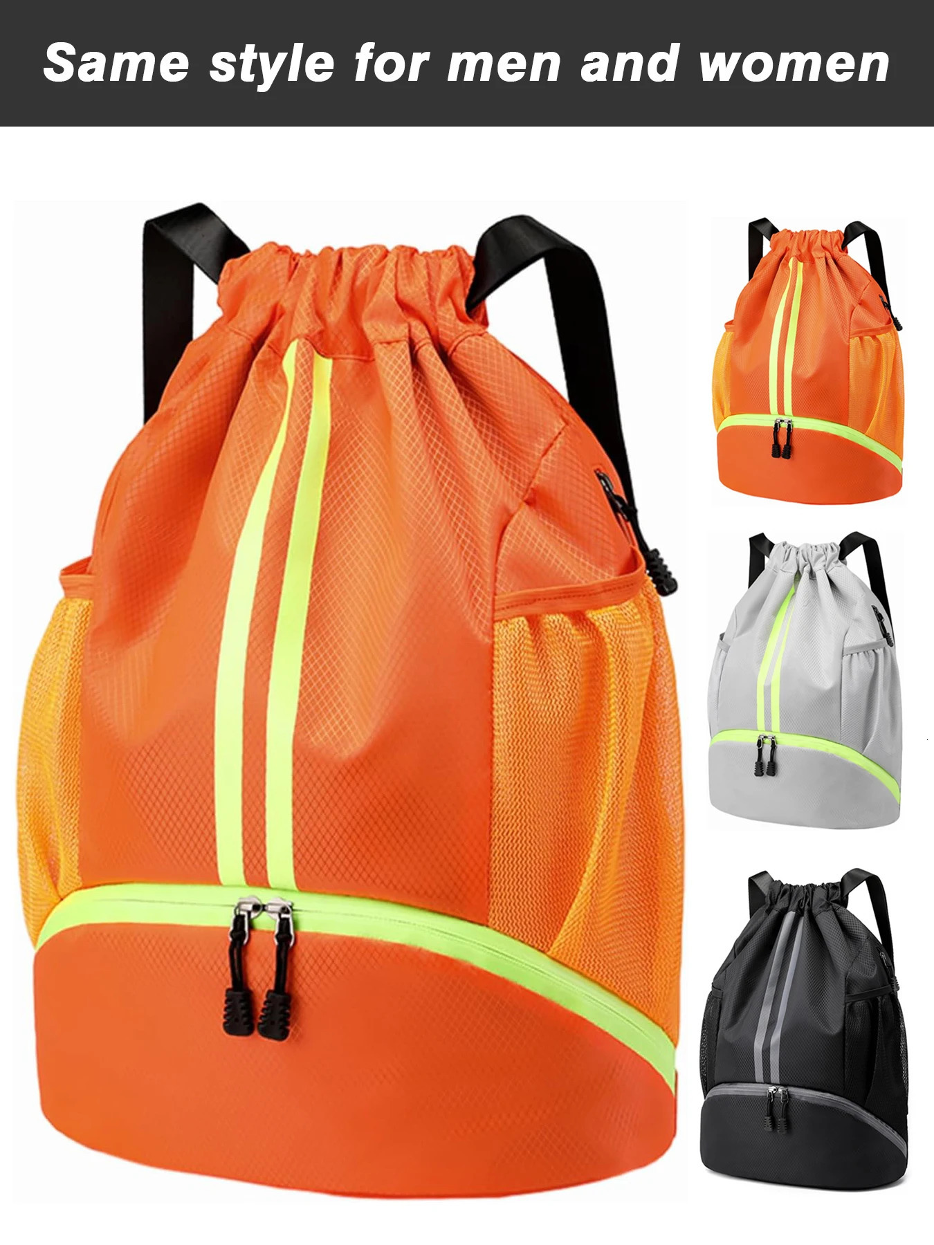 Ship from US Cathsnna fitness backpack drawstring shoulder bag basketball football large capacity waterproof wearable 250304FBB