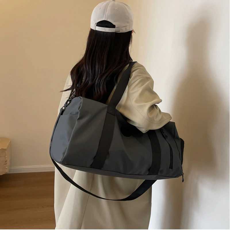 Mens Travel Bag Hand-held Oxford Cloth Waterproof Fitness Large Capacity Outdoor Travel Luggage Sports Bag Y250304