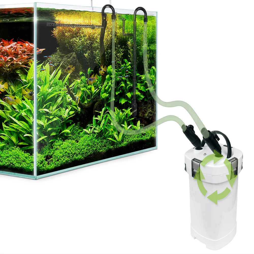 SUNSUN Aquarium External Canister Filter with 9W UV Sterilizer 1000L/h HW-504A HW-504B 4-Stage for Fish Tank Up to 250L