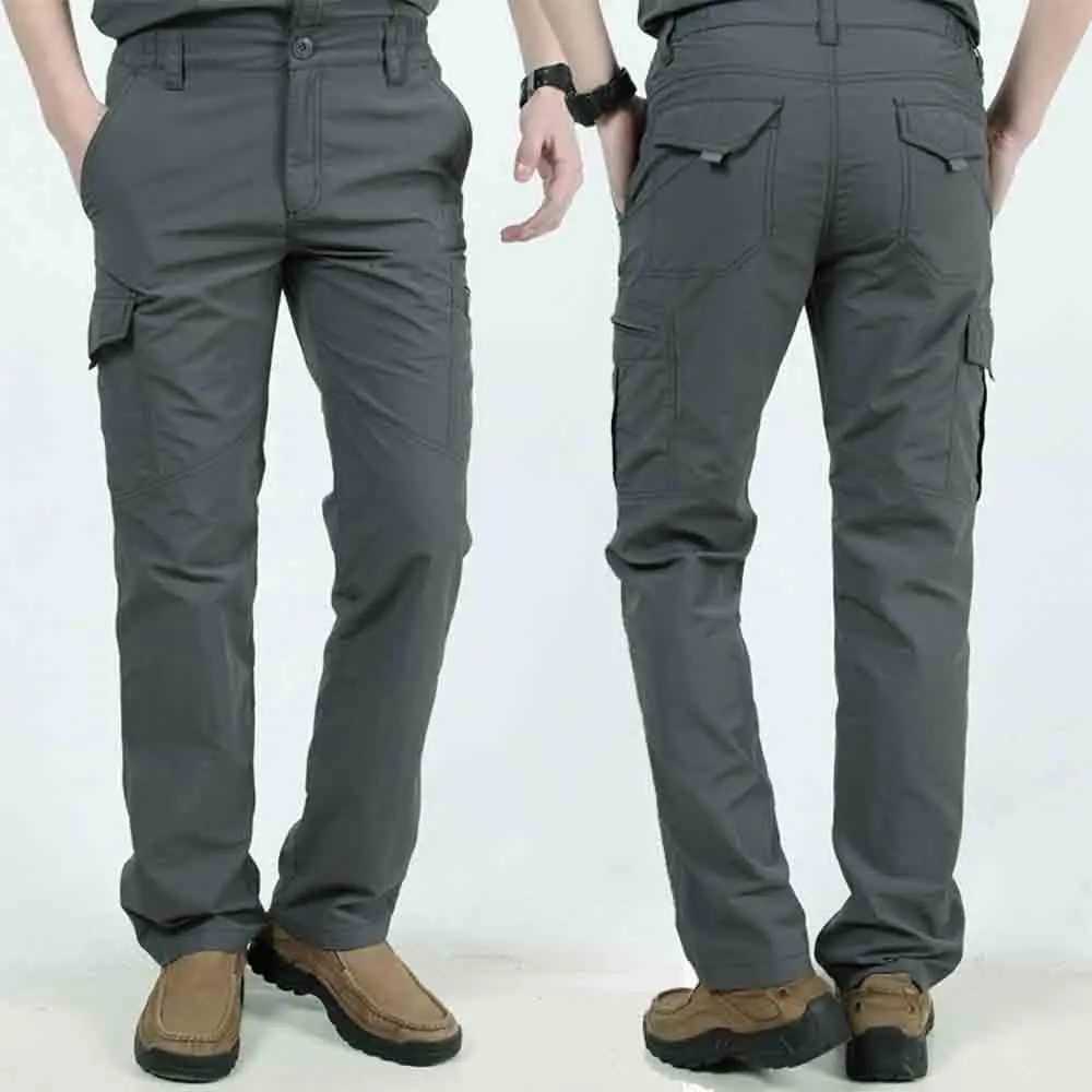 KB Mens Lightweight Tactical Pants Breathable Summer Casual Army Military Long Trousers Male Waterproof Quick Dry Cargo PantsXJ250303