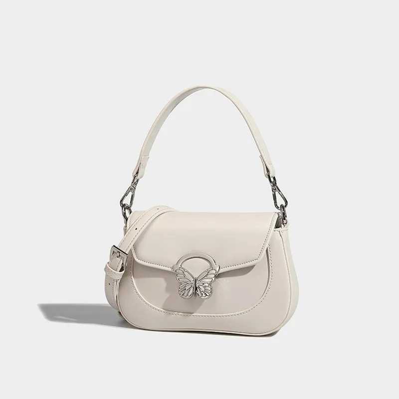 Light Luxury Wine Red Ladies Crossbody Bag 2024 Womens Exquisite Texture Butterfly Underarm Bags Elegant Temperament Handbag Z250303