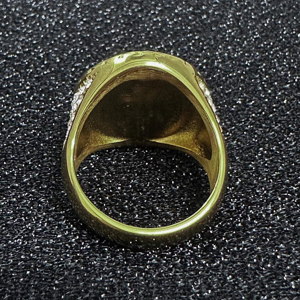Hip hop gangster mens exclusive ring ious diamond inlay 18K gold plating exquisite packaging suitable for rap street 250227