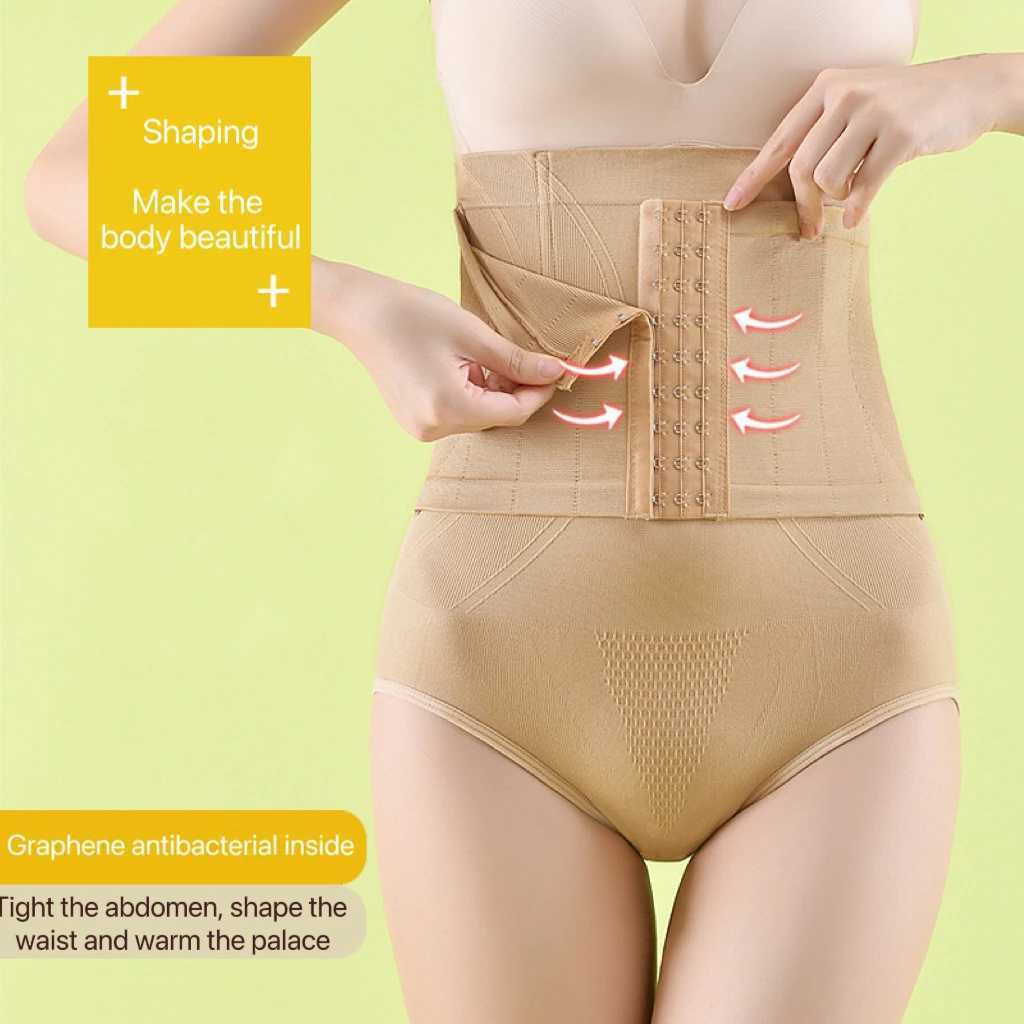 2pcs Women High Waist Shaping Briefs Buckle adjustment Body Shaper Slimming Underwear Butt Lifter Control Pantie Shapewear PantXJ250304