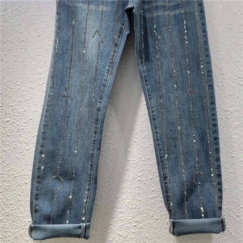 Street Hipster Rhie Denim Skinny Women 2024 New Autumn Stretch High Waist Slim Fit European Goods Cropped Pants