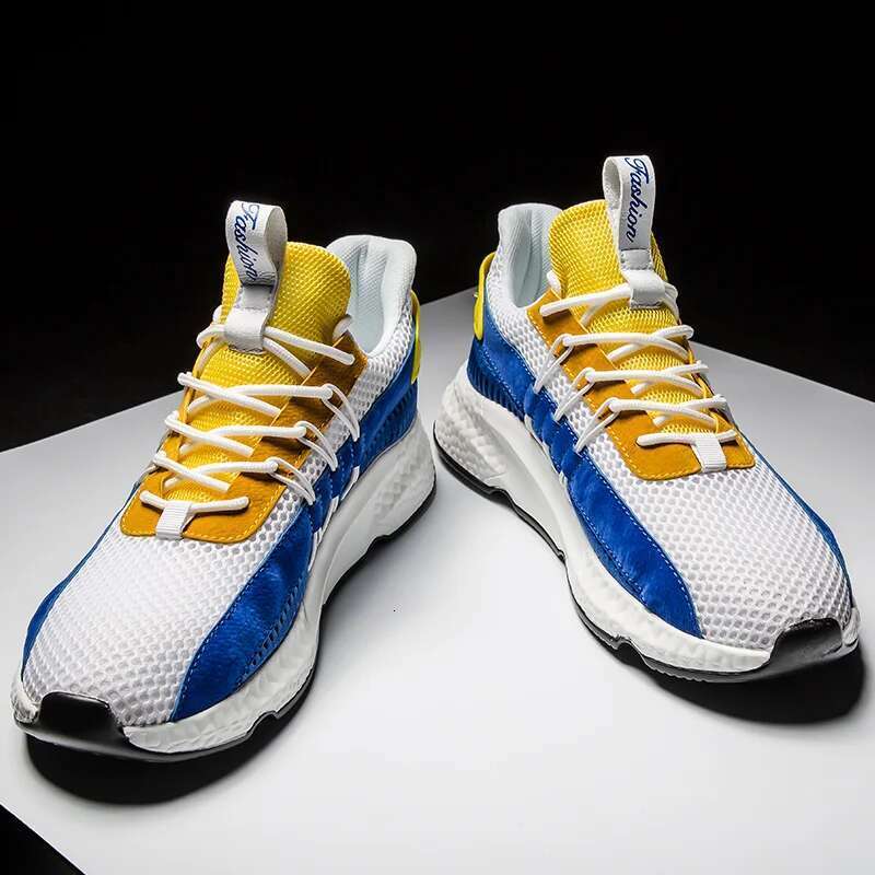 2025 Fashion Platform Sneakers Flying Woven Men Mesh Breathable Casual Men's Shoes Tenis Mascuo atillas Hombre