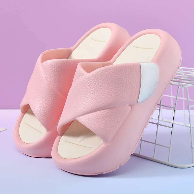 2025 Soft Lucyever Sole Eva for Women Lightweight Non Slip Home Slippers Woman Summer Thick Platform Beach Flip ps
