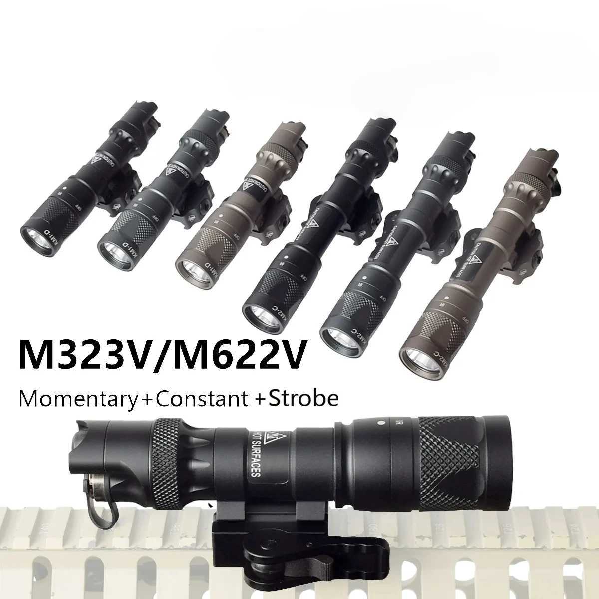 Tactical SF M323V M622V IR QD Mount Weapon Gun Light Momentary Constant Strobe Infrared Airsoft Rif Torch 20mm RailXJ250303
