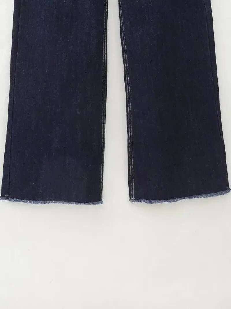 TRAF ZR Hight Street Women's Y2k Jean Baggy 2023 Fashion New Kpop Cargo High Waist Wide Vintage Pant Jeans Women