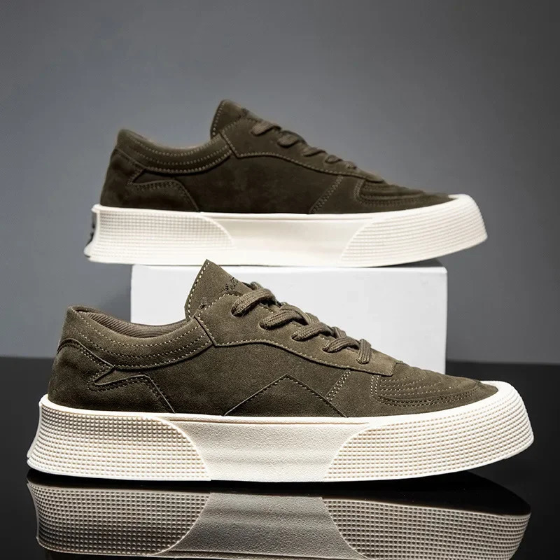 Leather Men Shoes Lace Up Casual Shoes Men Sneakers Breathable Lightweight Footwear Comfortable Male Sports Tenis Masculino 250228