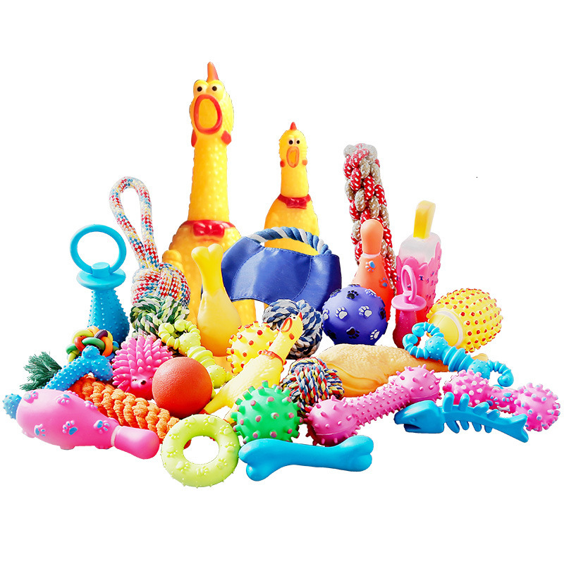 Pet Grinding Teeth And Making Sounds Ball Rope Knot Set Sound-resistant To Bite-relieving Dog Chew Toy