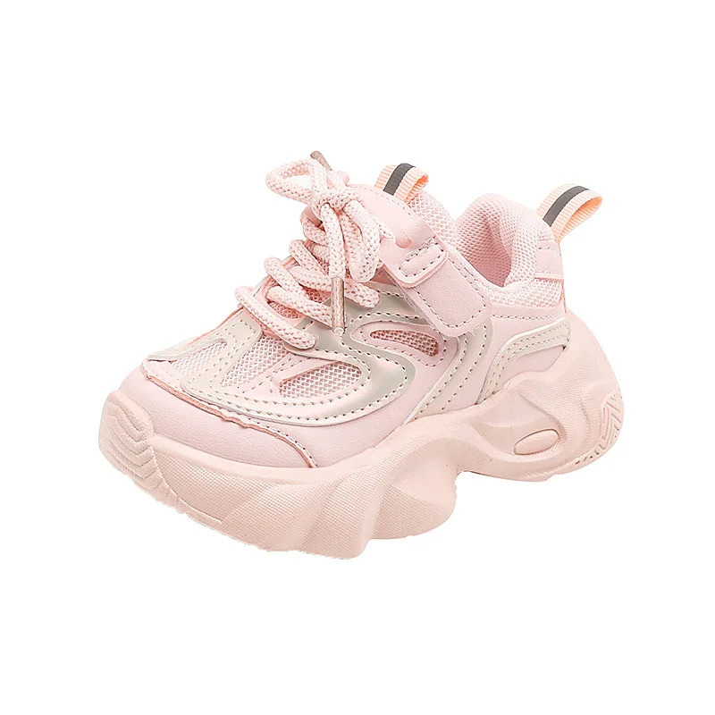 Children Chunky Platform Sneaker Stripe ner Thick Sole Boy Shoes Fashion Plaid Girl Breathable Vulcanized Kids H03042 250303