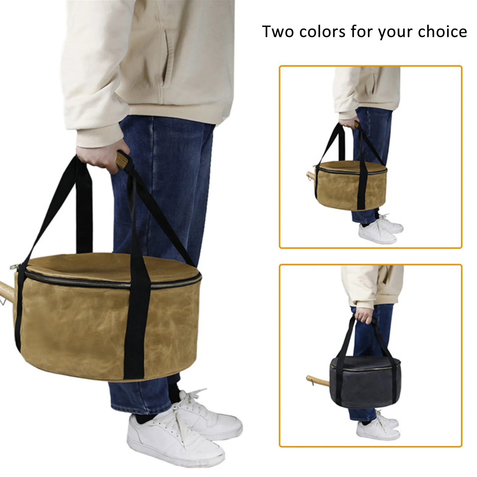 Ship from US 1417X709 Multifunctional Dutch Oven Canvas Storage Pouch Bags Cooking Utensils Organizer for Outdoor Activities BBQ 250304FBB
