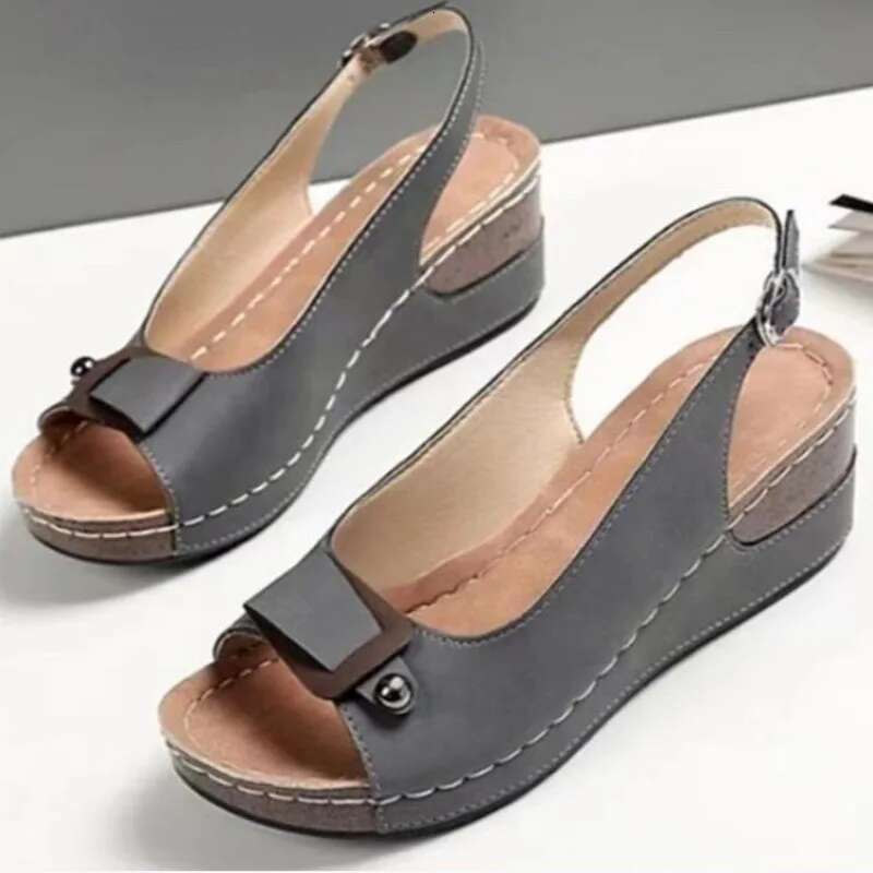 Woman Retro 2025 Wedges Summer Wedge Sandals Female Casual Sewing Women Shoes Comfortable Ladies Sandalias Easy Matching