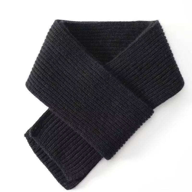 T214 new style all-match winter warm cashmere wool small scarf female 2025 new Korean version knitted neck scarf trend