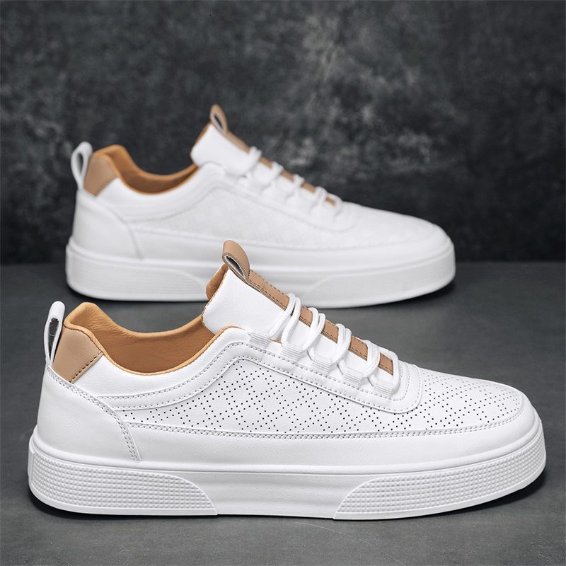 Spring Designer s New Breathable White Shoes 2025 Newly Launched Multi Functional Sports Men s Casual Leather Lightweight Solid Color Fashion Shoes