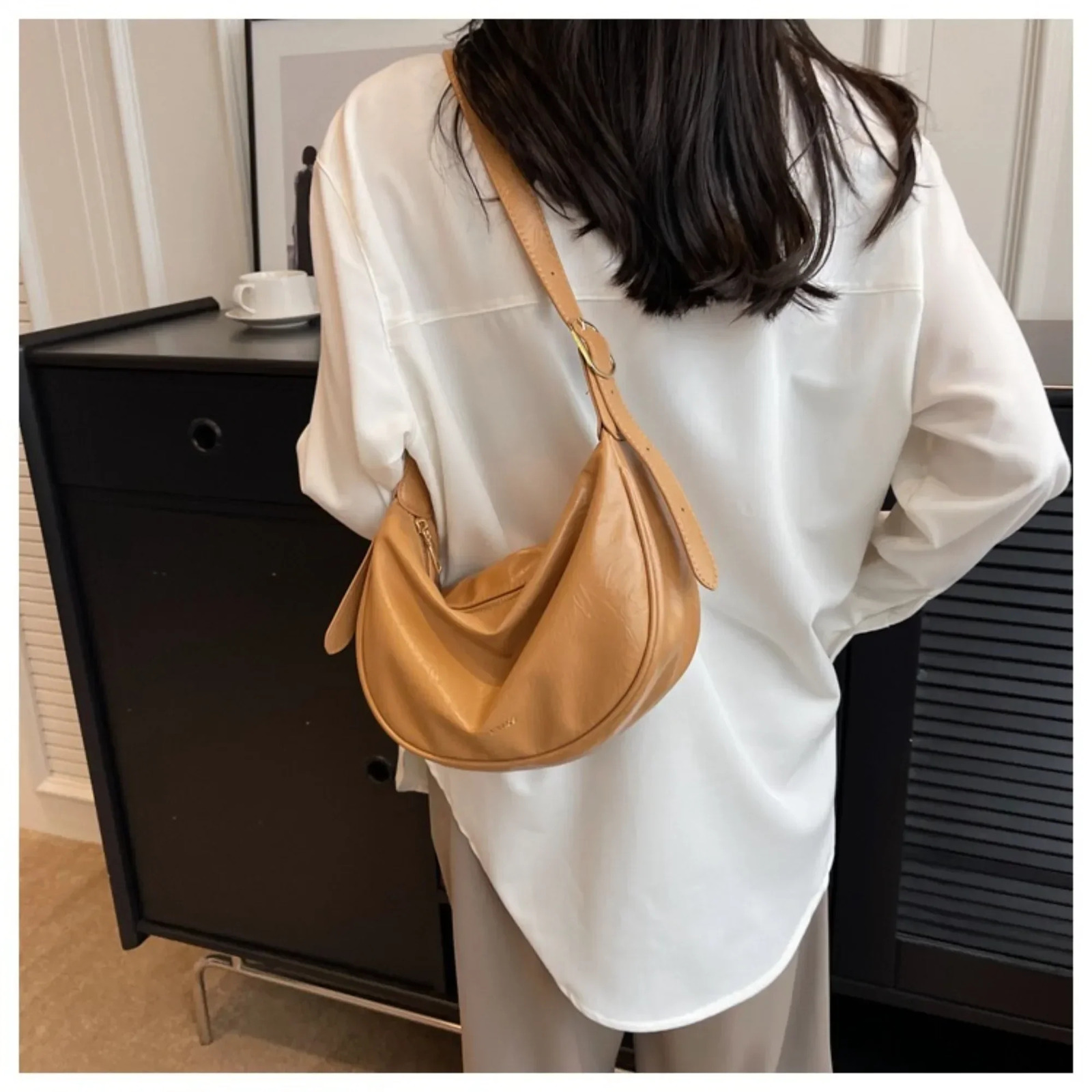 Small Silver Soft Hobo Shoulder Crossbody Bags for Women Y2K Trend Fashion Leather Handbags and Purses Womens Bags 250303
