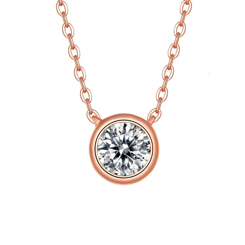 Fine 1Carat VVS D Mossanite Jewelry Pendant Bubble S Sterg Sier Rose Gold Plated Necklace for Women