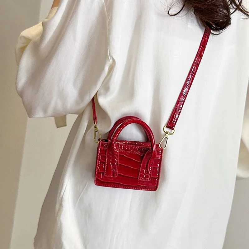 Stone Pattern Mini PU Leather Crossbody Bags Women 2024 Fashion Luxury Red Small Shoulder Bags Travel Handbags And Purses Female Z250303