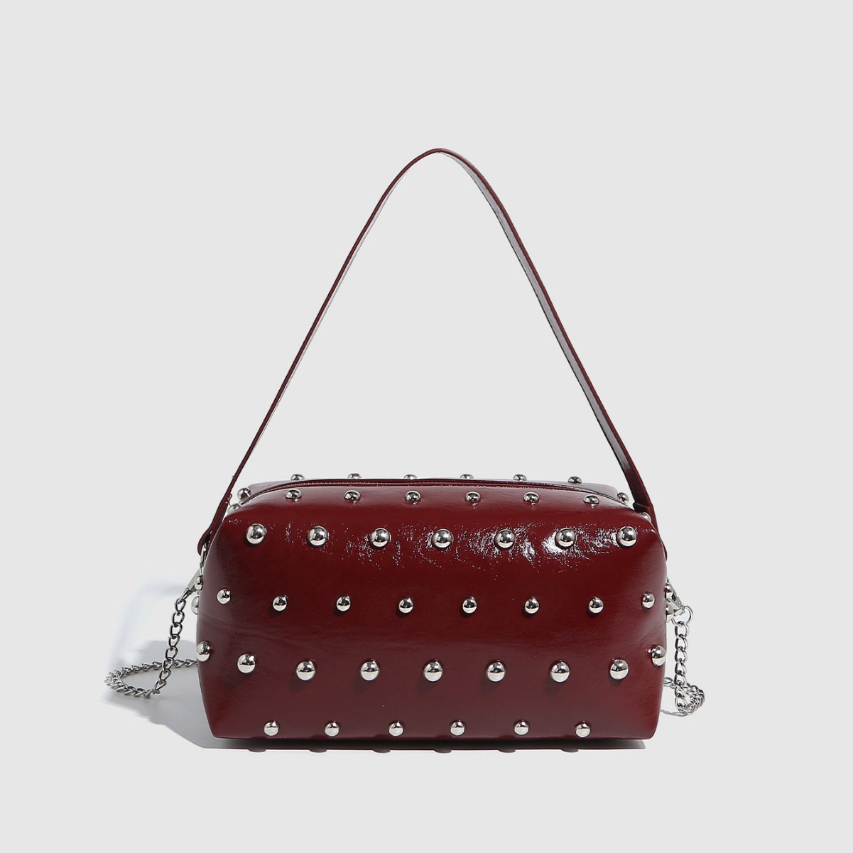 Women's Fashion Handbag with Chain Shoulder Strap - Tote Bag & Bowling Messenger Style
