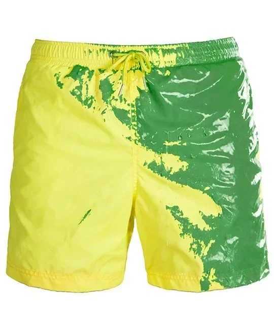 Large Size Temperature Color Changing Shorts Meet Water Color Changing Swim Shorts Beach Pants Men Europe and The United StatesT250304