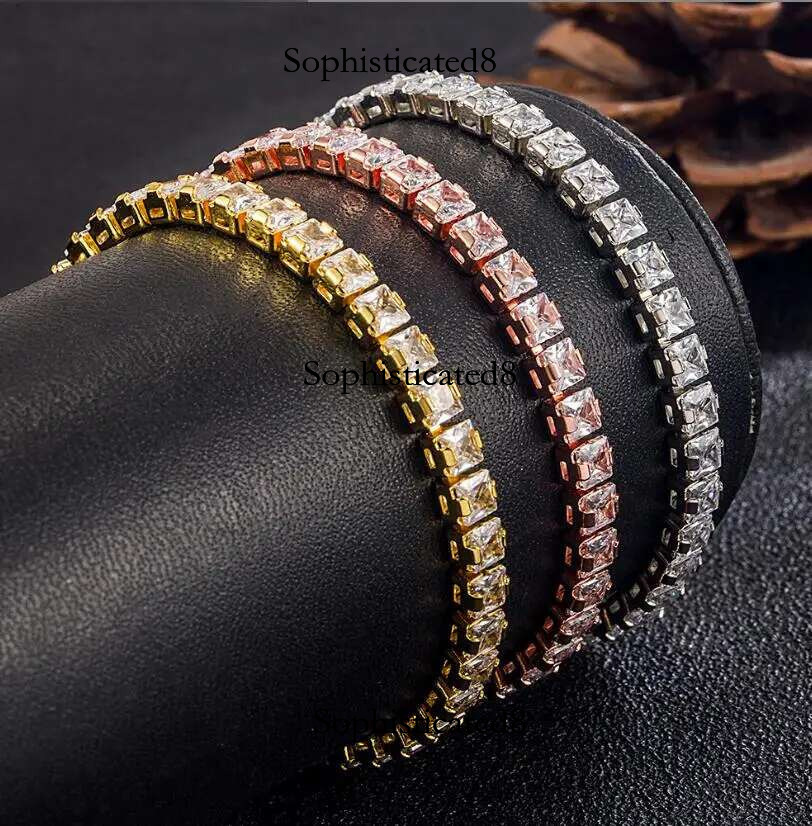 3mm 4mm Moissanite Tennis Bracelets Sterg Sier Full Dia with Gold Plated GRA Wedding Fine Jewelry for Women