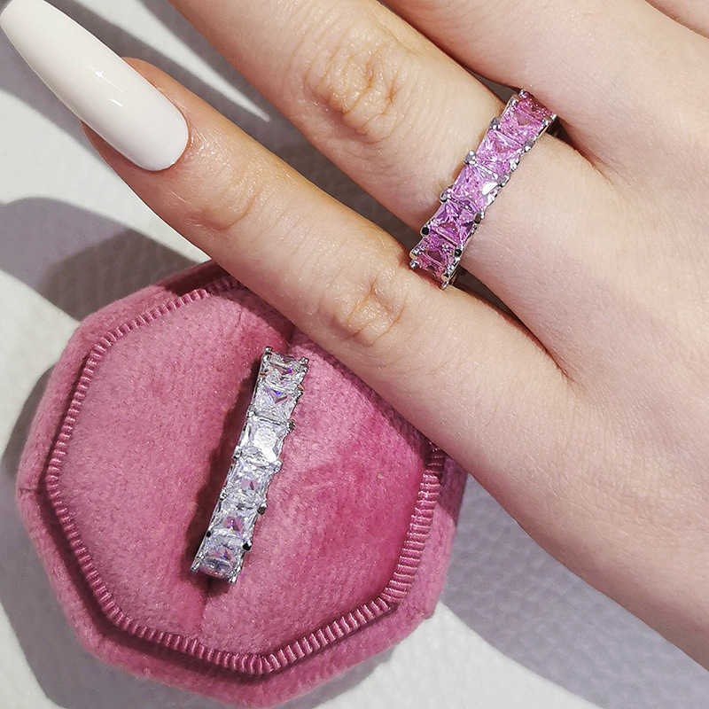 Couple Rings Explosive new zircon inlaid simple womens ring R4816 H25303