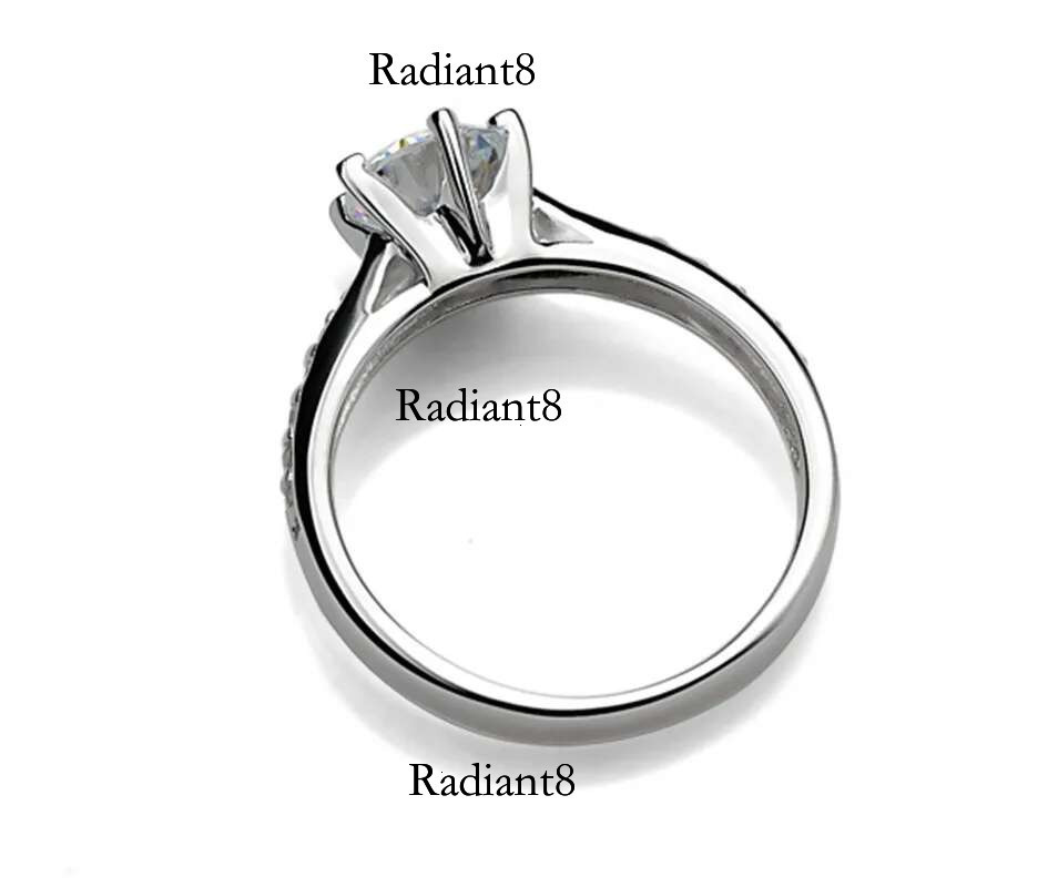 Sterg Sier Classic Ring for Women Six claw jewelry simple 70ct imitation dia women's ring