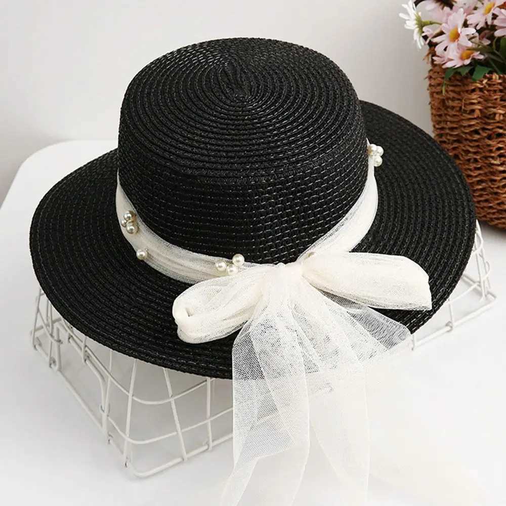 Large Brim Str Hat Summer Travel UV Protection Beach C Lace Pearl Outdoor Sun Hat WomenXJ250304
