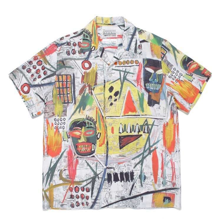 GUILTYPARTIES TIGER collaboration graffiti Hawaii WACKO MARIA short sleeved floral shirt for men